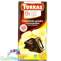 Torras Dark & Banana - bezglutenowa gorzka czekolada z bananami bez cukru by Torras (torras-ciemna-czekolada-z-bananami-15g-cukru)