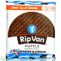 Rip Van Wafels Cookies & Cream 140kcal - holenderski stroopwafel 80% mniej cukru, smak ciastka z kremem
