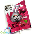 Bunny Ninja Lolli Pop, Wiśnia 14kcal - bezcukrowy lizak o smaku wiśniowym z ksylitolem