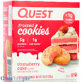 Quest Frosted Cookies, Strawberry Cake - frosted soft keto cookies with glaze, BOX 8 PACKS