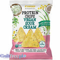 Popcrop Piramidki Sour Cream - wegańskie, bezglutenowe chipsy proteinowe, Kwaśna śmietanka