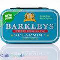 Guiltfree Barkley's Spearmint sugar-free chewing gum in a decorative blue metal tin with xylitol