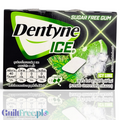 Guiltfree Dentyne Ice Icy Lime bezcukrowa guma do żucia z Tajlandii w czarno-zielonym opakowaniu z motywem limonki