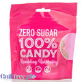 Opakowanie Guiltfree Future Candy Rambling Raspberry, różowe landrynki bez cukru o smaku malinowym w torebce strunowej