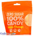 Opakowanie Guiltfree Future Candy 100% Zero Sugar o smaku pomarańczy Jaffa w pomarańczowej torebce z zamknięciem strunowym