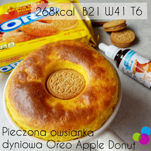 Pieczona proteinowa owsianka dyniowa z szarlotkową lawą a la Oreo Apple Cider Donut
