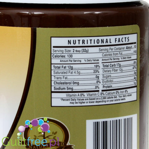 Sugar Free Nuti Light Gluten-Free Almond & Dark Chocolate Spread
