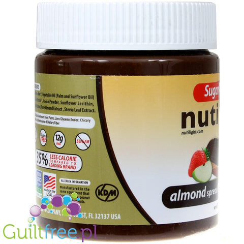 Sugar Free Nuti Light Gluten-Free Almond & Dark Chocolate Spread