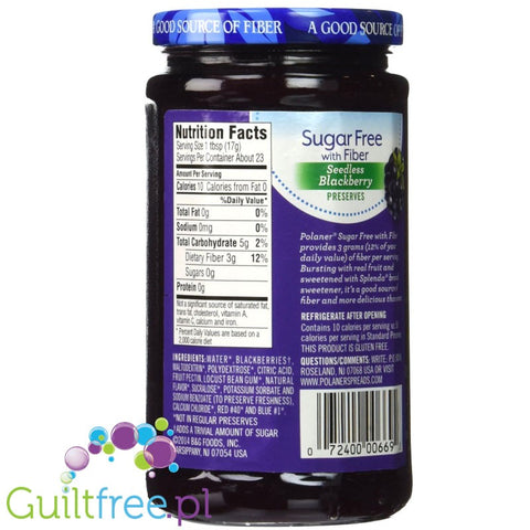 Polaner Sugar Free with Fiber Seedlings Blackberry Preserves
