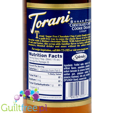 Torani Sugar Free Chocolate Chip Cookie Dough Syrup