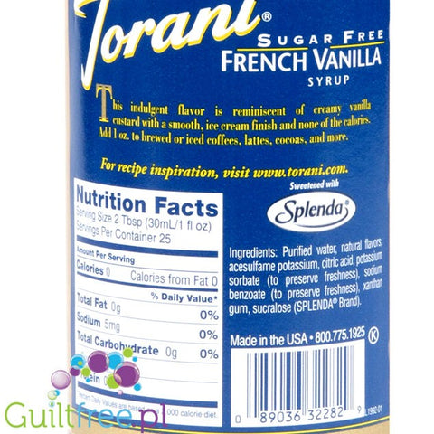 Torani Sugar Free French Vanilla Syrup