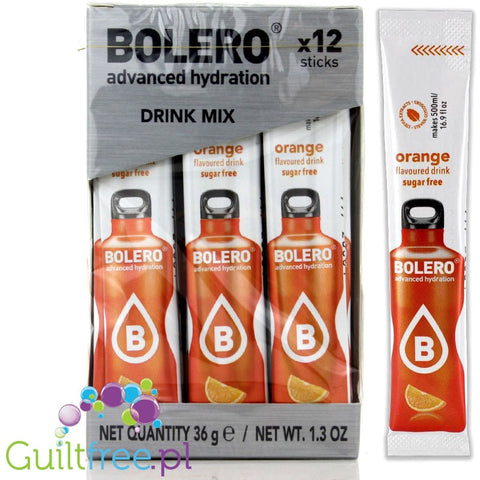 Bolero Instant Fruit Flavored Drink with sweeteners, Orange - Powder Mix for preparing an orange flavored drink with sweeteners
