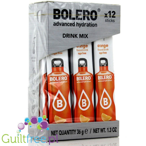 Bolero Instant Fruit Flavored Drink with sweeteners, Orange - Powder Mix for preparing an orange flavored drink with sweeteners