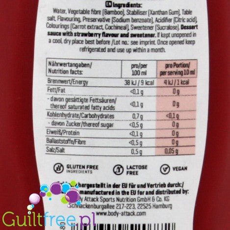 Body Attack Strawberry Syrup