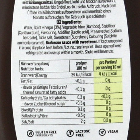 Body Attack American BBQ Sauce - Barbecue sauce, contains sweeteners