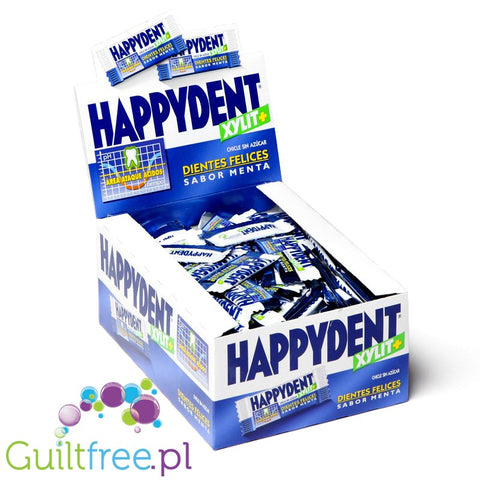Happydent Xylit chicles sin azucar con sabor a menta -  sugar-free mint flavor Chewing gum , contains sweeteners