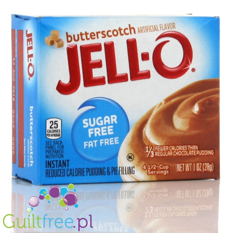 Sugar Free - Fat Free butterscotch artificial flavor - Pudding without sugar and no fat with the taste of crispy butter cookies