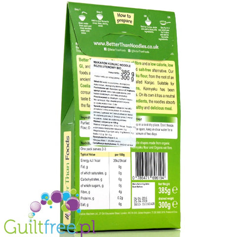 Bettern than Noodles organic konnyaku & organic oat fiber