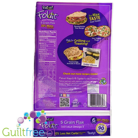 Flatout Bread Foldit Artisan Flatbreads 5 Grain Flax