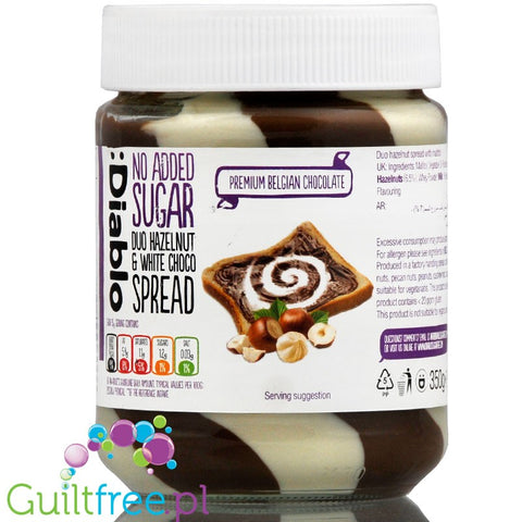Diablo Duo Hazelnut & White Choco no sugar added spread