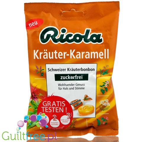 Ricola Caramel & Herbs sugar free candies
