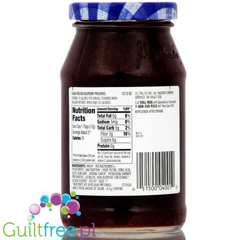 Smucker's Sugar Free Red Raspberry Preserves Sweetened with Splenda