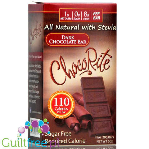 Healthsmart Chocorite all natural dark chocolate bar with stevia 5 x 28g