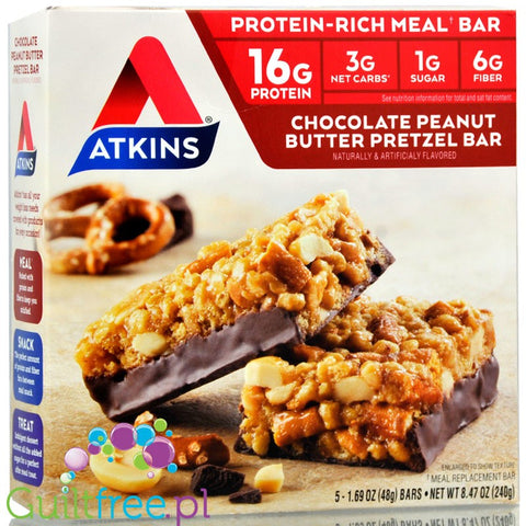 Atkins Meal Chocolate Peanut Butter Pretzel x 5 bars