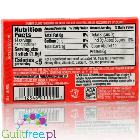 Trident Tropical Twist sugar free chewing gum