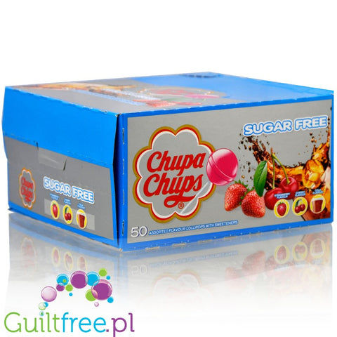 Chupa Chups Sugar Free Assorted Flavour Lollipops - 11g x 50 Display