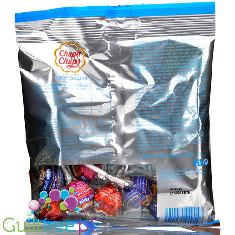 Chupa Chups Sugar Free Assorted Flavour Lollipops peg bag 10pcs