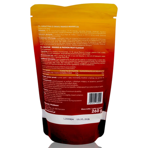 Intenson Kreatyna Monohydrat Mango & Marakuja 260g - monohydrat kreatyny smakowy ze stewią