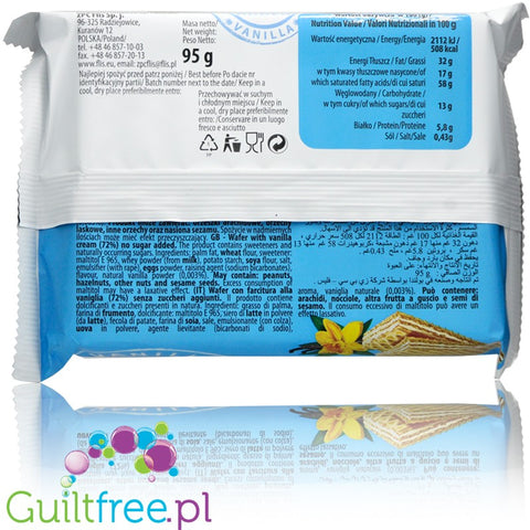 FLIS Happy Fit no added sugar waffers with vanilla cream