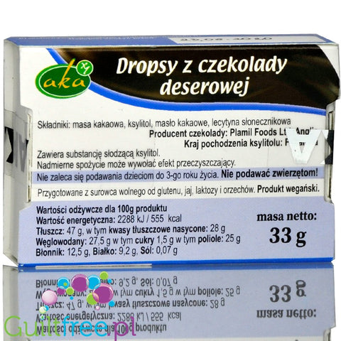 Ksylitolki, dark chocolate sugar free buttons with xylitol