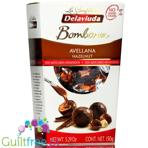 La Confiteria Delaviuda no sugar added milk chocolate pralines with hazelnut filling