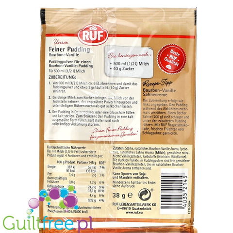 RUF Bourbon Vanille sugar free Vanilla pudding