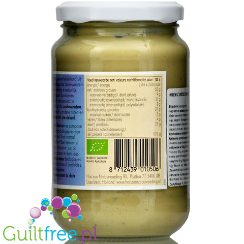 Horizon Bio white smooth cashew butter 100% nuts