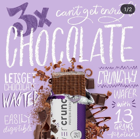 Power Crunch BNRG Triple Chocolate Stevia sweetend protein waffer