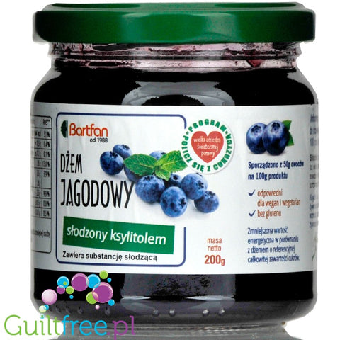 Bartfan sugar free blueberry spread sweetened with xylitol only