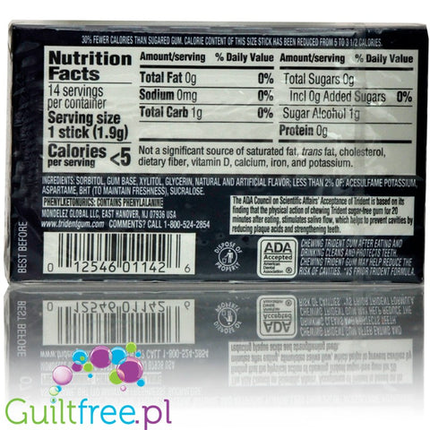 Trident Perfect Peppermint sugar free chewing gum