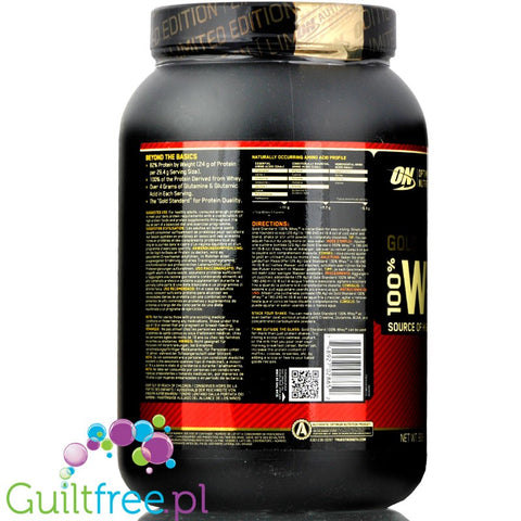 Optimum Nutrition, Whey Gold Standard 100% 0,9kg White Chocolate Raspberry