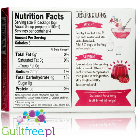 Simply Delish Natural Sugar Free Vegan Raspberry Jelly Dessert