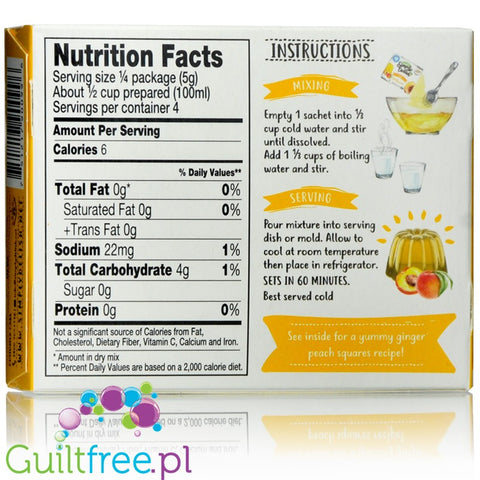 Simply Delish Natural Sugar Free Vegan Peach Jelly Dessert