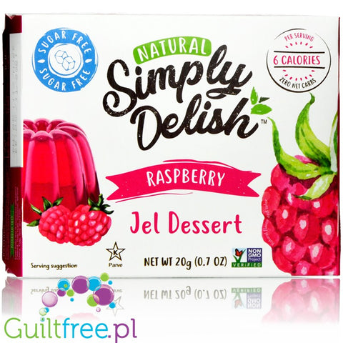 Simply Delish Natural Sugar Free Vegan Raspberry Jelly Dessert
