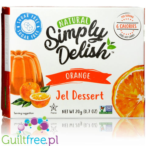 Simply Delish Natural Sugar Free Vegan Orange Jelly Dessert