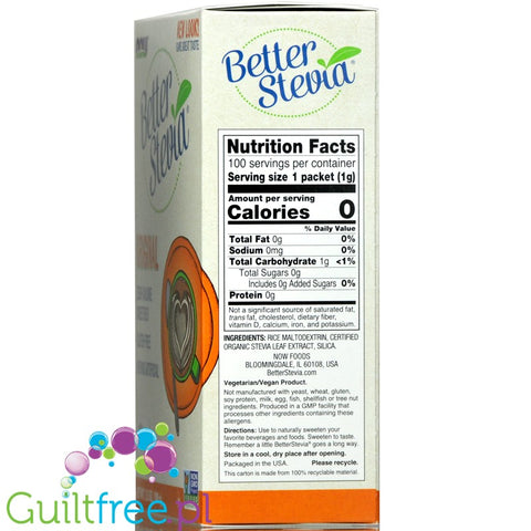Better Stevia Packets, Original - 100 packets 