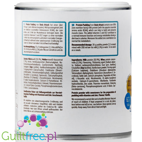 Body Attack protein wanilla pudding