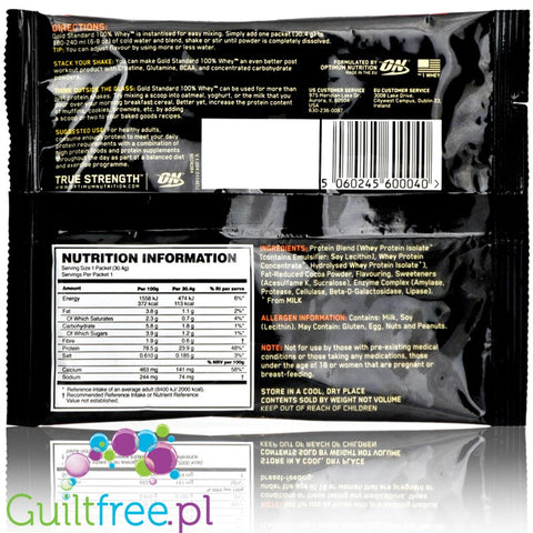 Optimum Nutrition, Whey Gold Standard 100%, Double Rich Chocolate, pouch