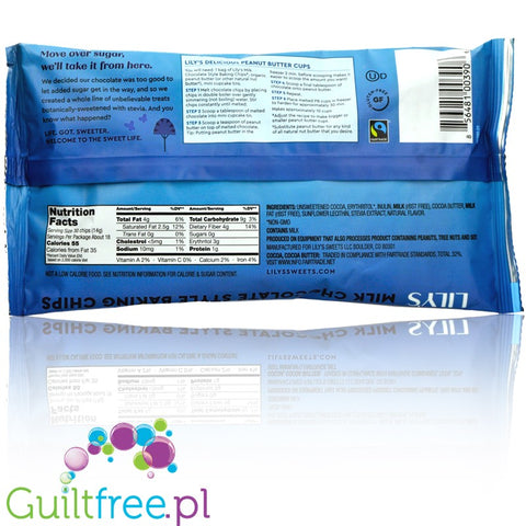 Lily's Sweets, Milk Chocolate Style Baking Chips, No Sugar Added