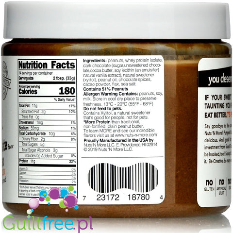 Nuts 'N More Dark CHocolate + Protein 65% Cocoa